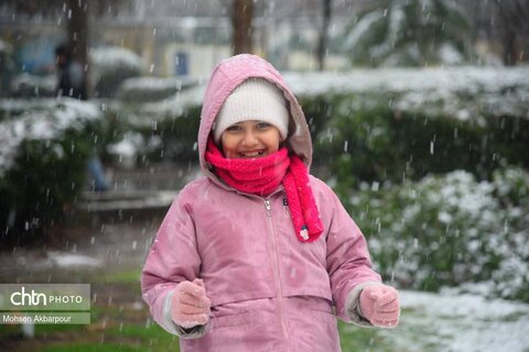 بارش برف زمستانی در ساری