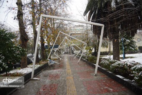 بارش برف زمستانی در ساری