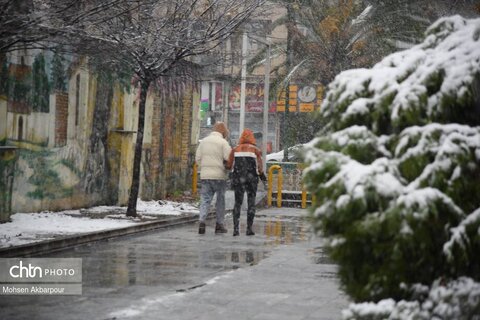 بارش برف زمستانی در ساری