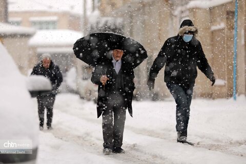 بارش برف سنگین در اردبیل