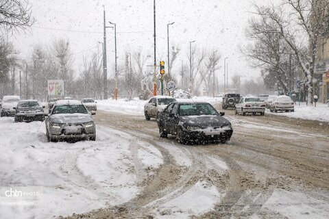 بارش برف سنگین در اردبیل