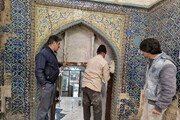 آغاز عملیات مرمت سردر حمام تاریخی خان در کاشان