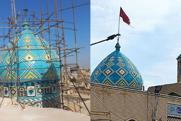 پایان عملیات مرمت بنای تاریخی امامزادگان طاهر و منصور کاشان