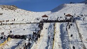 شور زمستانی گردشگران در پیست اسکی بام سخوید تفت