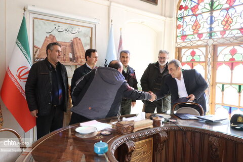 تجلیل از جانبازان اداره کل میراث فرهنگی آذربایجان شرقی همزمان با ویدیو کنفرانس با حضور وزیر میراث فرهنگی