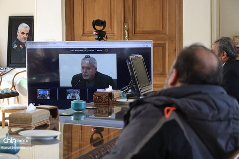 تجلیل از جانبازان اداره کل میراث فرهنگی آذربایجان شرقی همزمان با ویدیو کنفرانس با حضور وزیر میراث فرهنگی