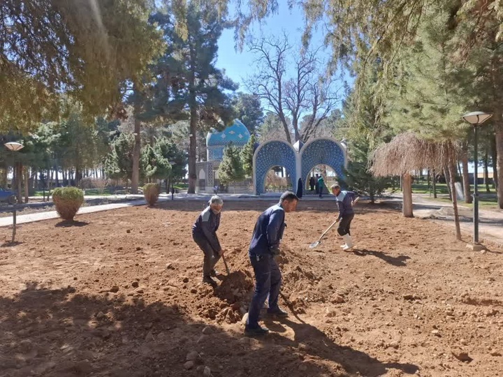 آغاز مرحله دوم احیای فضای سبز آرامگاه عطار نیشابوری