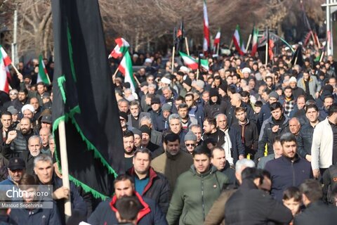 راهپیمایی عظیم مردم تبریز در سوگ رهبر انقلاب اسلامی و محکومیت جنایت بزرگ اسرائیل و آمریکا
