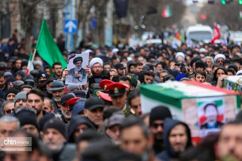 تشییع پیکر مطهر ۳ شهید حمله آمریکایی - صهیونی در اردبیل