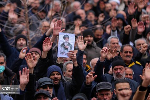 تشییع پیکر مطهر ۳ شهید حمله آمریکایی - صهیونی در اردبیل