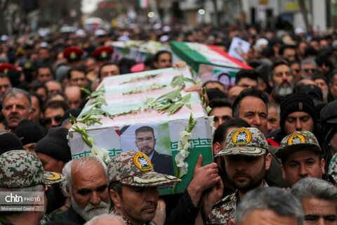 تشییع پیکر مطهر ۳ شهید حمله آمریکایی - صهیونی در اردبیل