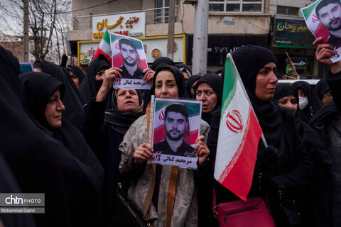 تشییع پیکر مطهر ۳ شهید حمله آمریکایی - صهیونی در اردبیل