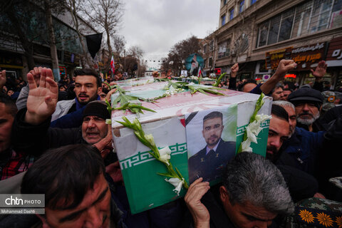 تشییع پیکر مطهر ۳ شهید حمله آمریکایی - صهیونی در اردبیل