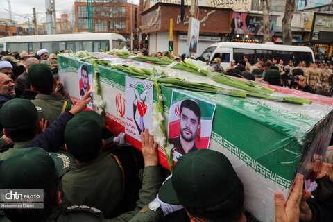 تشییع پیکر مطهر ۳ شهید حمله آمریکایی - صهیونی در اردبیل