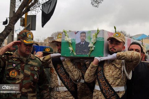 تشییع پیکر مطهر ۳ شهید حمله آمریکایی - صهیونی در اردبیل