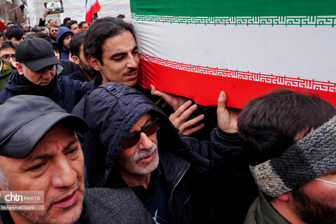 تشییع پیکر مطهر ۳ شهید حمله آمریکایی - صهیونی در اردبیل