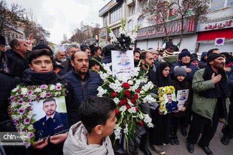 تشییع پیکر مطهر ۳ شهید حمله آمریکایی - صهیونی در اردبیل