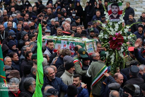 تشییع پیکر مطهر ۳ شهید حمله آمریکایی - صهیونی در اردبیل