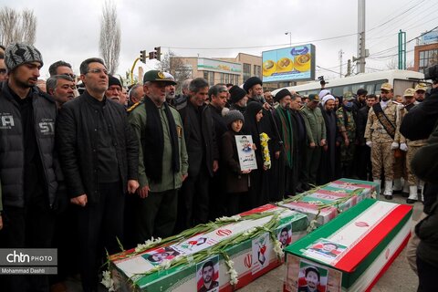 تشییع پیکر مطهر ۳ شهید حمله آمریکایی - صهیونی در اردبیل