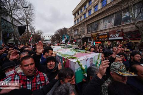 تشییع پیکر مطهر ۳ شهید حمله آمریکایی - صهیونی در اردبیل