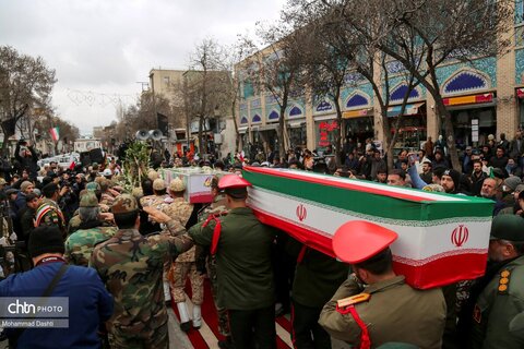 تشییع پیکر مطهر ۳ شهید حمله آمریکایی - صهیونی در اردبیل