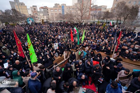 تشییع پیکر مطهر ۳ شهید حمله آمریکایی - صهیونی در اردبیل