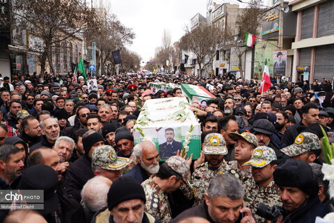 تشییع پیکر مطهر ۳ شهید حمله آمریکایی - صهیونی در اردبیل