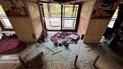 آسیب به مجموعه جهانی کاخ چهل‌ستون و چند بنای شاخص دولتخانه صفوی