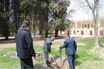 آیین درختکاری در باغ‌های تاریخی بیرجند به یاد رهبر شهید انقلاب اسلامی برگزار شد