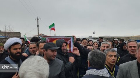 تشییع پیکر شهدای حمله آمریکایی_صهیونسیتی به کارخانه نشاسته‌سازی نقده