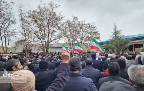 تشییع پیکر شهدای حمله آمریکایی_صهیونسیتی به کارخانه نشاسته‌سازی نقده