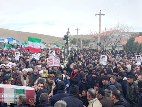 تشییع پیکر شهدای حمله آمریکایی_صهیونسیتی به کارخانه نشاسته‌سازی نقده