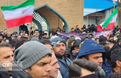 تشییع پیکر شهدای حمله آمریکایی_صهیونسیتی به کارخانه نشاسته‌سازی نقده