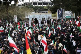 راهپیمایی پرشکوه روز جهانی قدس و تشییع شهدا در قم برگزار شد