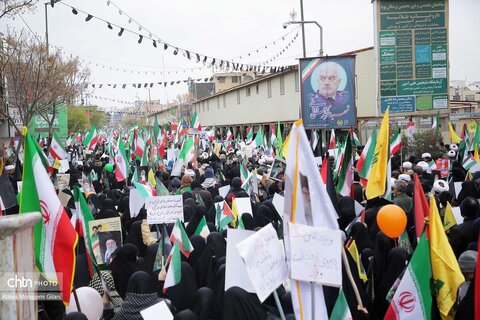 راهپیمایی پرشکوه مردم قم در روز جهانی قدس و تشییع شهداء