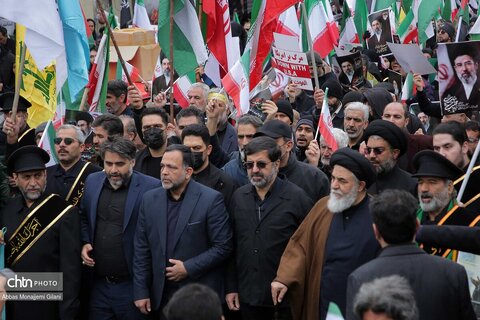 راهپیمایی پرشکوه مردم قم در روز جهانی قدس و تشییع شهداء