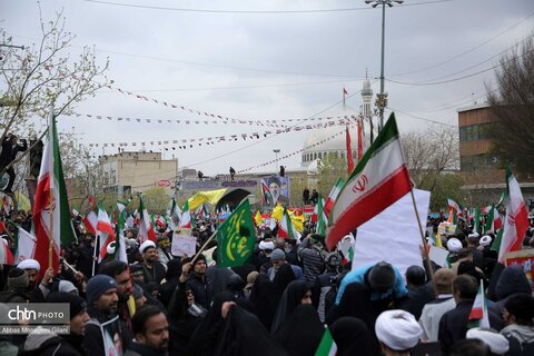 راهپیمایی پرشکوه مردم قم در روز جهانی قدس و تشییع شهداء