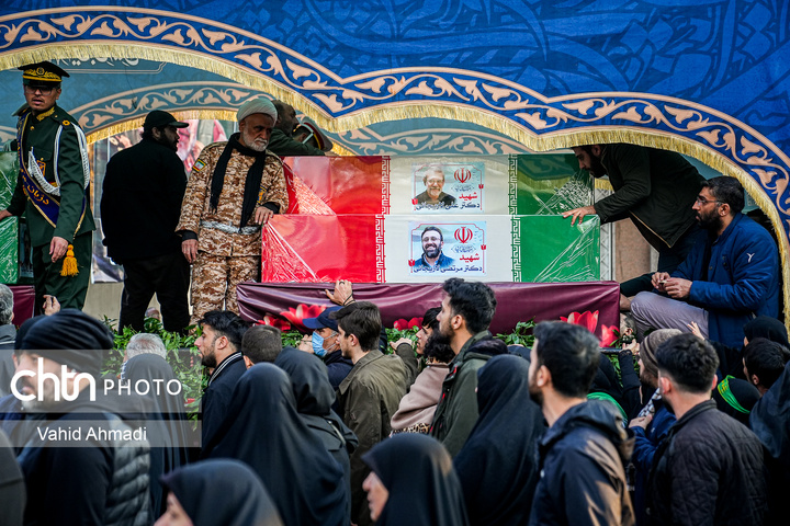 آئین تشییع شهدای ناو دنا و شهیدان لاریجانی و سلیمانی