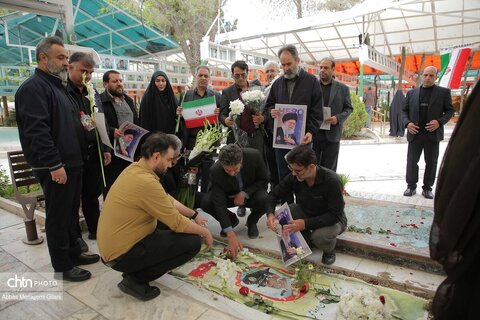 تجدید میثاق مدیرکل میراث‌فرهنگی و فعالان گردشگری و صنایع‌دستی قم با شهداء