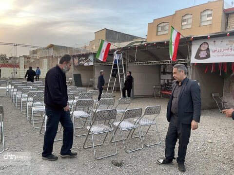 مراحل آماده‌سازی موکب «جان من، ایران من» در قم