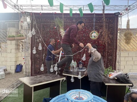 مراحل آماده‌سازی موکب «جان من، ایران من» در قم