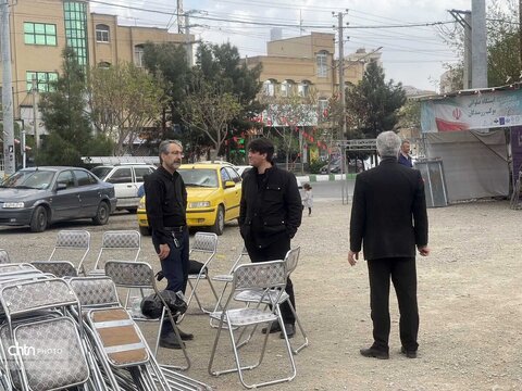 مراحل آماده‌سازی موکب «جان من، ایران من» در قم