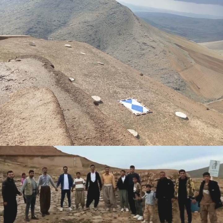 زنجیره انسانی در محوطه‌های باستانی کردستان تشکیل شد