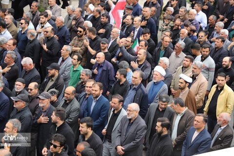 حضور پرشور کارکنان اداره‌کل میراث‌فرهنگی، گردشگری و صنایع‌دستی استان زنجان در آیین تشییع پیکر مطهر  شهید تقی حاتمی و شهید حسین زارعی