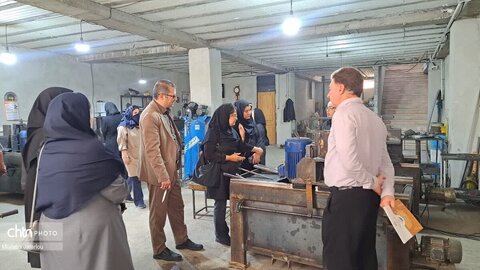 بازدید واحدهای صنعتی و کارگاه‌های تخصصی مسگری و چاقوسازی توسط معاون و کارکنان صنایع دستی استان زنجان