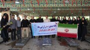 حضور کارکنان صنایع‌دستی کرمانشاه بر مزار شهدای جنگ رمضان