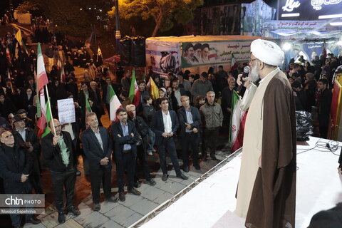 حضور آیت الله ملکوتی عضو مجلس خبرگان رهبری در تجمعات شبانه تبریز