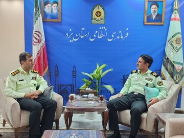 دیدار فرمانده یگان حفاظت وزارت میراث‌فرهنگی، گردشگری و صنایع‌دستی با فرمانده انتظامی استان یزد