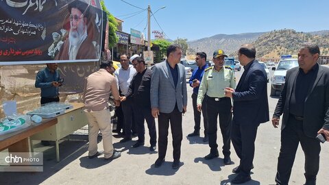 گزارش تصویری بازدید میدانی مدیرکل میراث فرهنگی و فرماندار دنا  از موکب‌های محور یاسوج-اصفهان