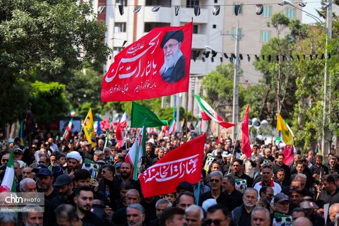 راهپیمایی جاماندگان تشییع رهبر شهید انقلاب در اردبیل